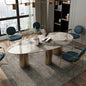 Table à Manger Ovale de Luxe en Céramique – Piètement en Acier Moderne (180 x 90 cm)