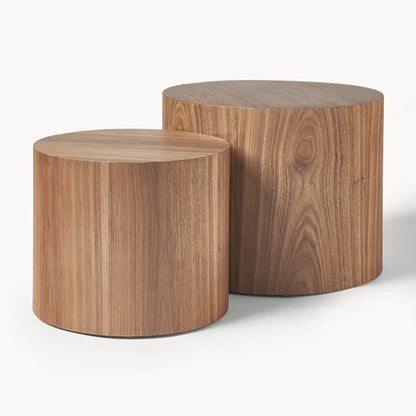 Tables Basses Duo Orion en Bois Plaqué Noyer