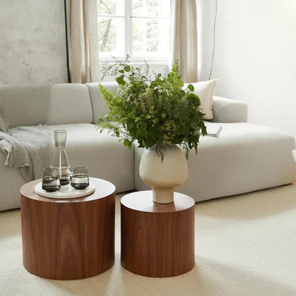 Tables Basses Duo Orion en Bois Plaqué Noyer